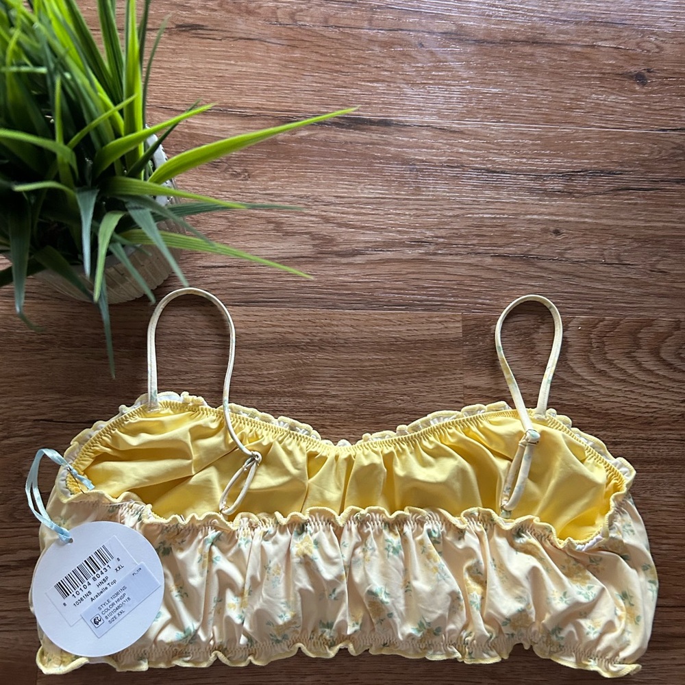 Frankies Bikinis Yellow Flower Bikini Top Gigi Hadid x Frankies Arabelle Top - Picture 3 of 8